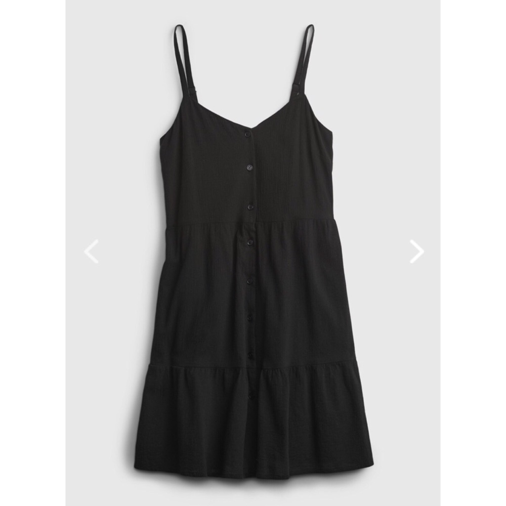 Gap Crinkle Gauze Button-Front Tiered Dress Petite XS